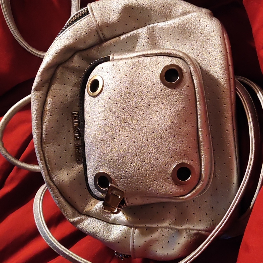 Adjustable Steve Madden Silver Mini Bookbag nwot